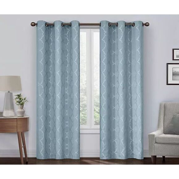 NEW!! Eclipse Hazel Geo Harbor Blackout Grommet Curtain Panel Geometric - Picture 1 of 15
